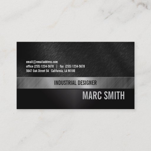 Customizable Brushed Metal Print Business Card Two Sided