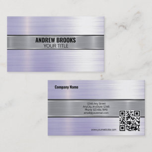 Brushed Metal QR Business Business Card