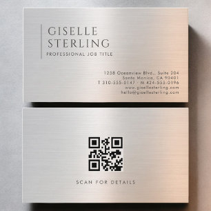 Brushed Metal QR Code Business Card