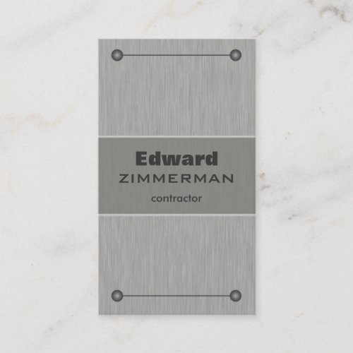 Brushed Metal: Silver Textured Business Card