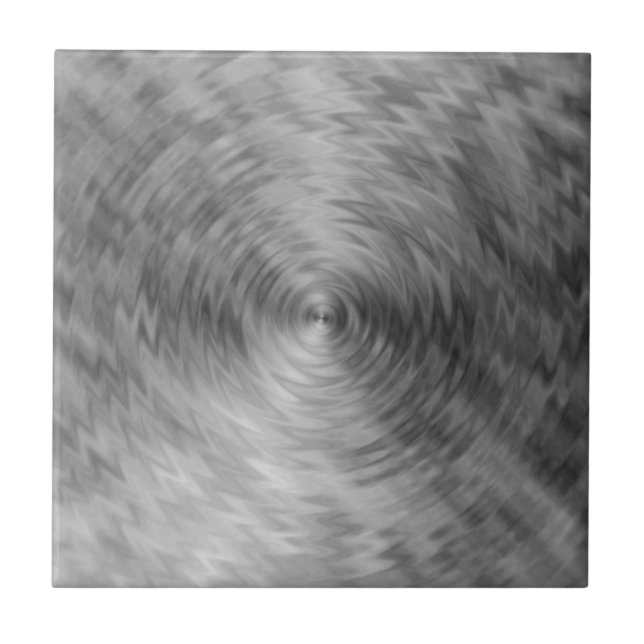 Brushed Metal Silvery Steel Metallic Abstract Ceramic Tile (Front)