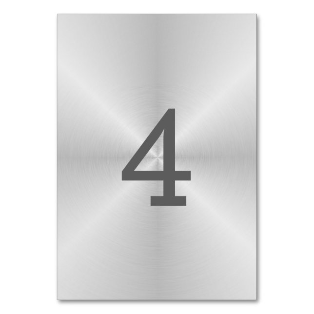 Brushed Metal Table Number (Front)