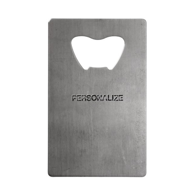 Brushed Metal Texture Credit Card Bottle Opener (Front)