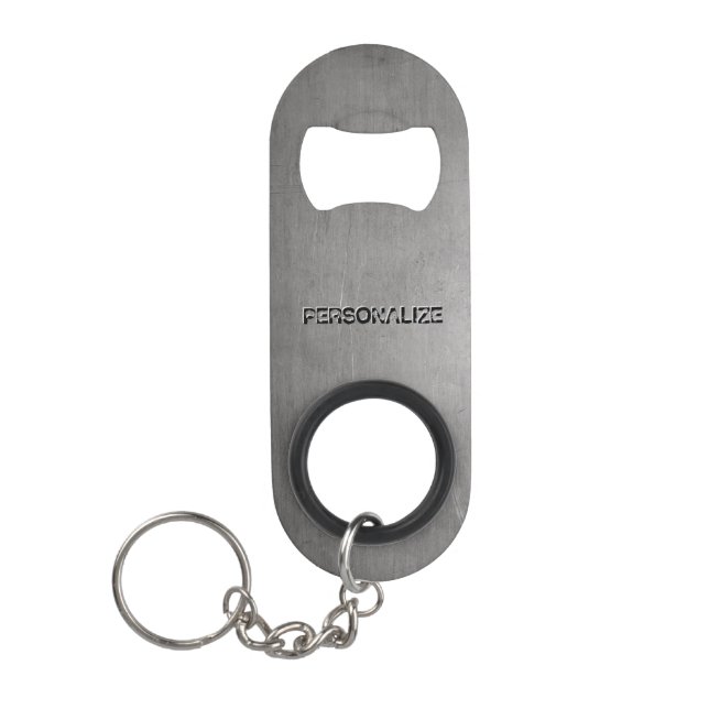 Brushed Metal Texture Keychain Bottle Opener (Front)