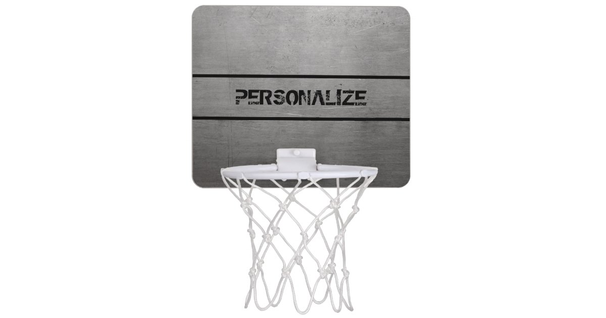 Brushed Metal Texture Mini Basketball Hoop | Zazzle