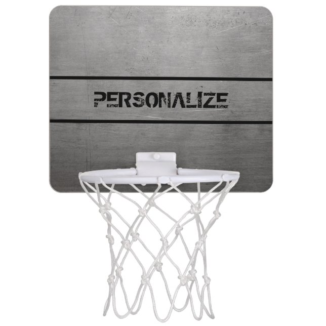 Brushed Metal Texture Mini Basketball Hoop (Front)