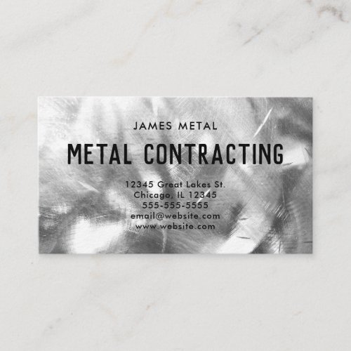 Brushed Metal Texture Photo Business Card