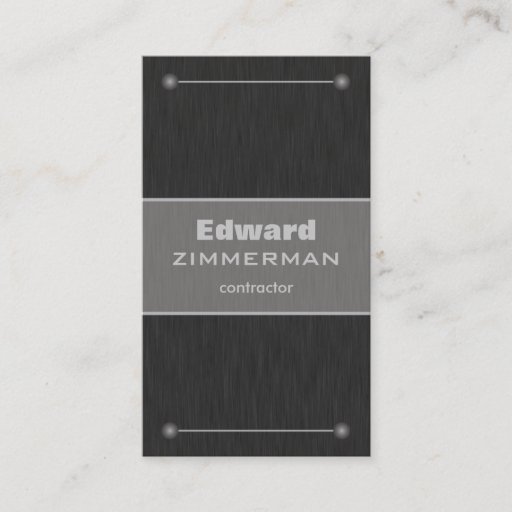 Customizable Brushed Metal: Titanium Textured Business Card