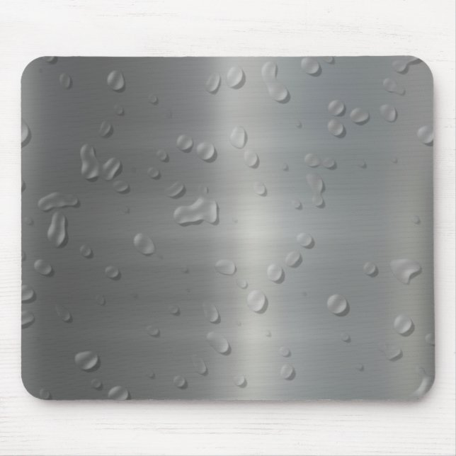 brushed metal waterdrops mouse pad (Front)
