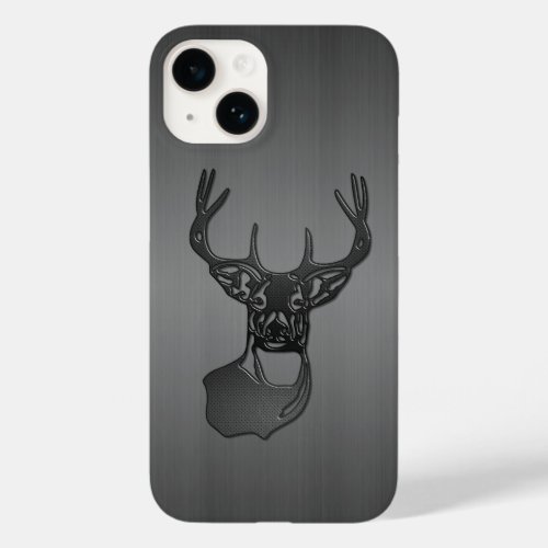 Brushed Metal _ White Tail Buck Deer Case_Mate iPhone 14 Case