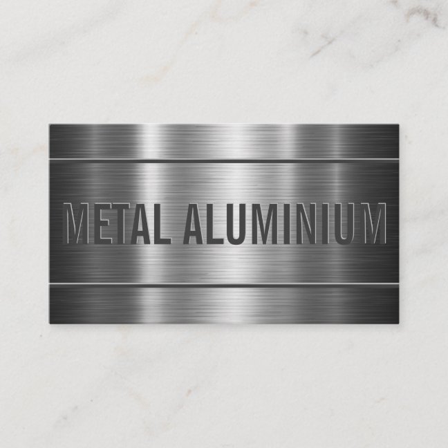 Brushed Metallic Aluminum Industrial Business Card