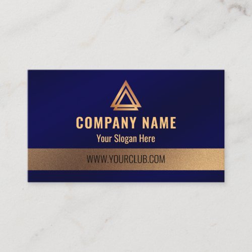 Brushed Metallic Blue Company Logo QR Code  Business Card