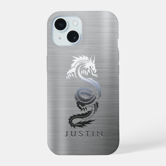 Brushed Metallic Dragon Iphone Case (Back)