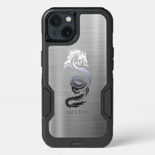Brushed Metallic Dragon iPhone 13 Case