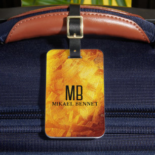 Brushed Metallic Luggage Tag