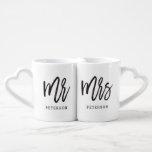 Brushed Mr and Mrs Coffee Mug Set<br><div class="desc">This adorable mug set is perfect gift for weddings,  bridal showers,  Valentine’s Day,  or wedding anniversaries. Designed by © berryberrysweet . Visit our website at www.berryberrysweet.com for modern,  stylish gifts and stationery designs!</div>
