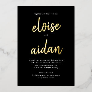 Brushed Names Real Foil Wedding Invitation Foil In Foil Invitation
