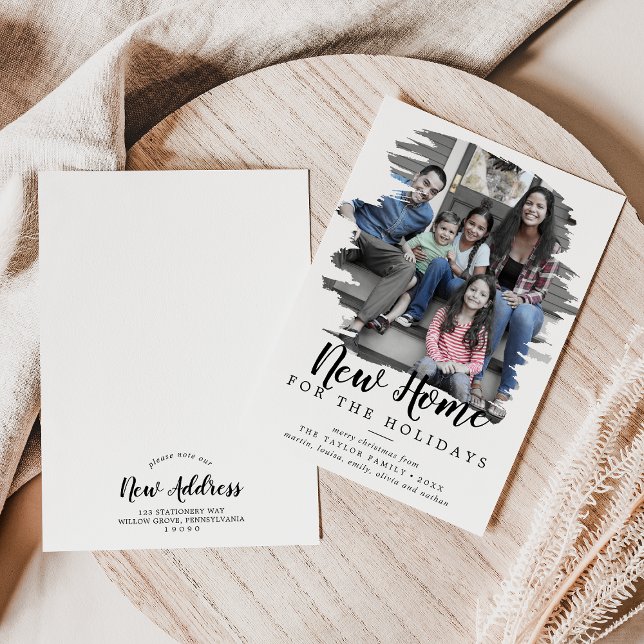 Brushed New Home For The Holidays Photo Holiday Card (Creator Uploaded)