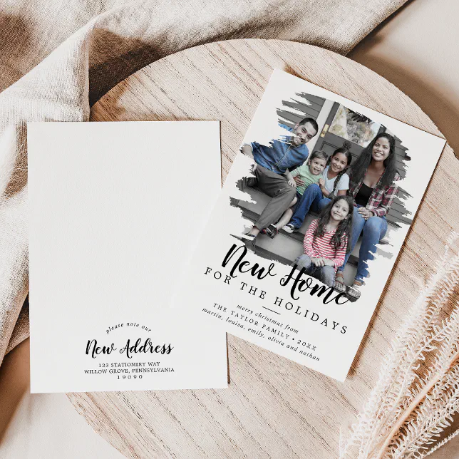 Brushed New Home For The Holidays Photo Holiday Card | Zazzle