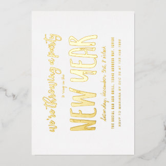Brushed New Year's Eve Party Foil Invitation