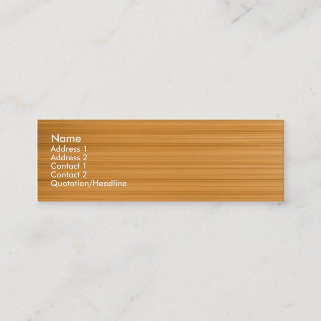 Brushed Ochre Mini Business Card (Front)