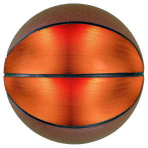 Brushed Orange Metal Look Basketball