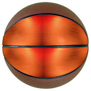 Brushed Orange Metal Look Basketball