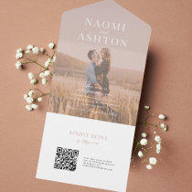 Brushed Overlay Wedding All In One Invitation