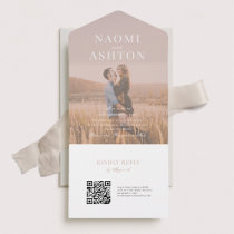 Brushed Overlay Wedding All In One Invitation