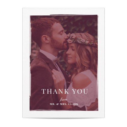 Brushed Overlay Wedding Thank You