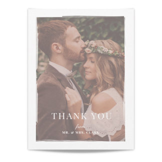 Brushed Overlay Wedding Thank You Card