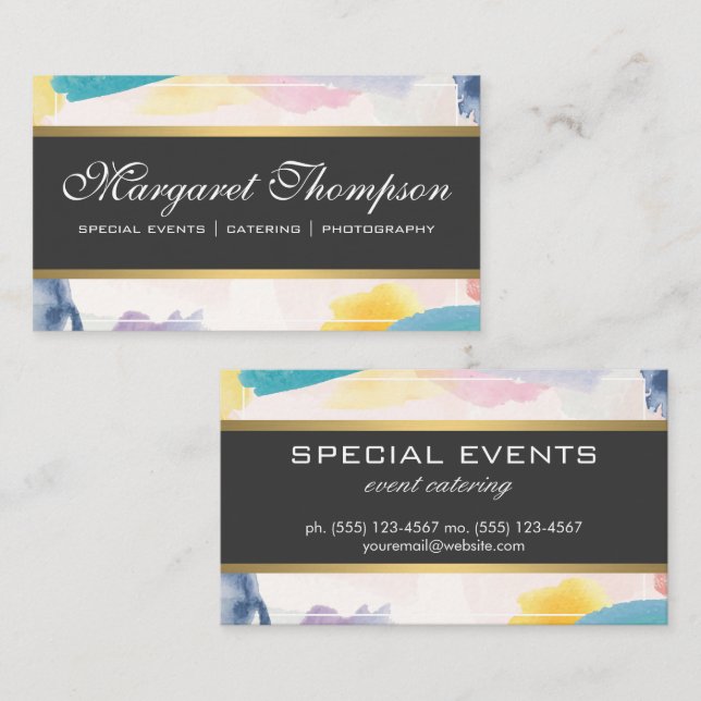 Brushed Paint Background Business Card (Front/Back)