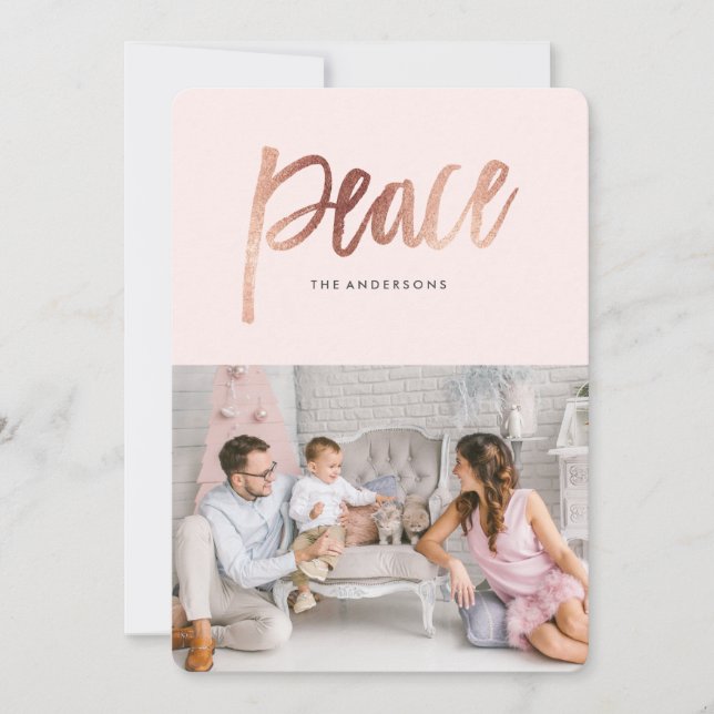 Brushed Peace Holiday Card (Front)