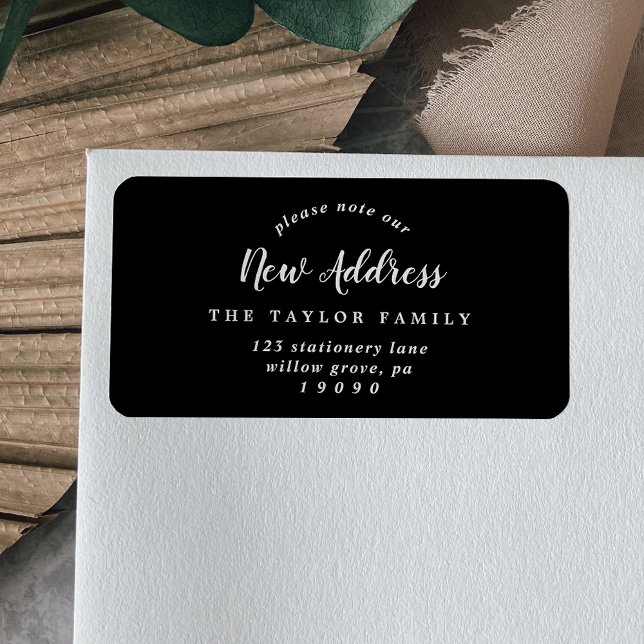 Brushed Please Note Our New Address Label (Creator Uploaded)