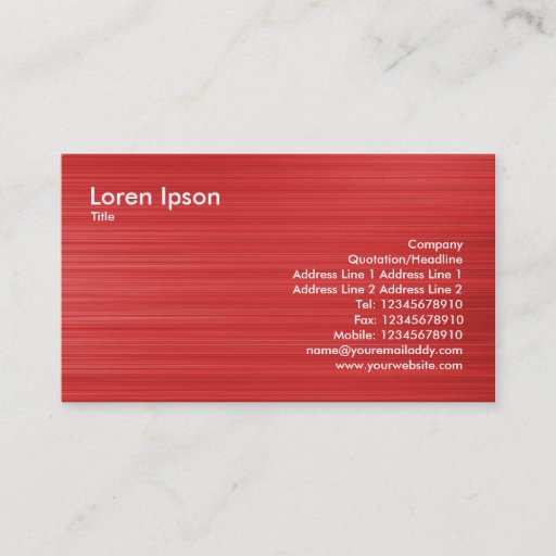 Customizable Brushed Red Business Cards
