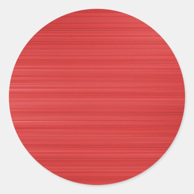 Brushed Red Classic Round Sticker (Front)