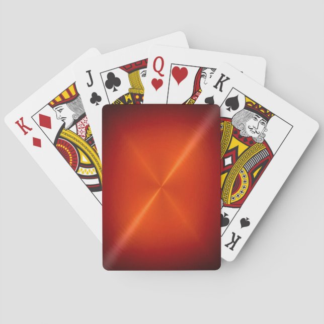 Brushed Red Metal Playing Cards (Back)