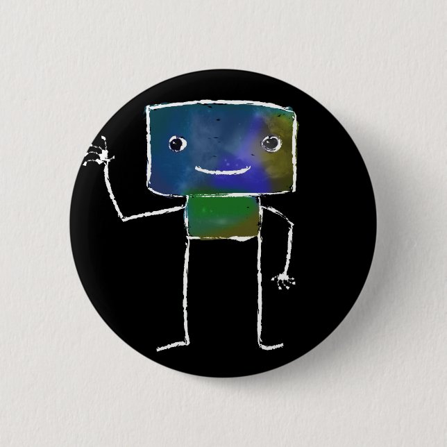 Brushed Robots - Vol 1: Lunabot Pinback Button (Front)