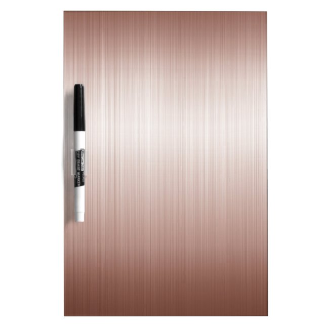 Brushed Rose Gold Metal look Metallic Dry Erase Board (Front)
