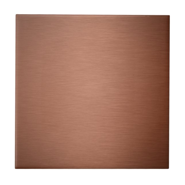 Brushed Rose Gold Metallic Ceramic Tile (Front)