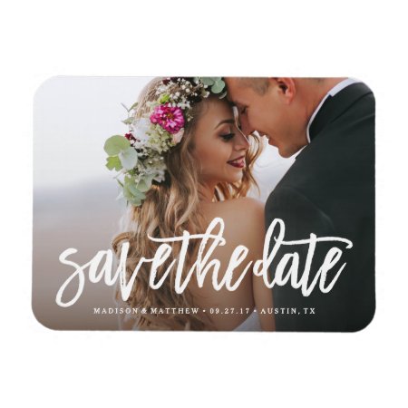 Brushed Save The Date Magnet