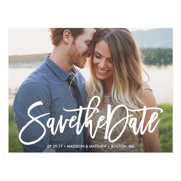 Brushed Save The Date Postcard