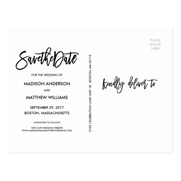 Brushed Save The Date Postcard