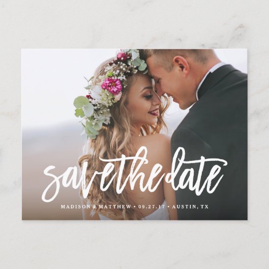Brushed Save the Date Postcard