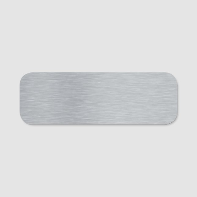 Brushed Shiny Polished Metal Name Tag (Front)