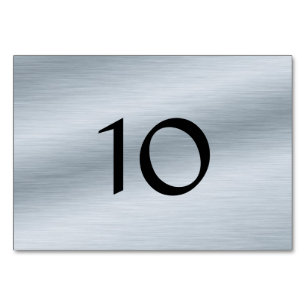 Brushed Silver Custom Table Number Card