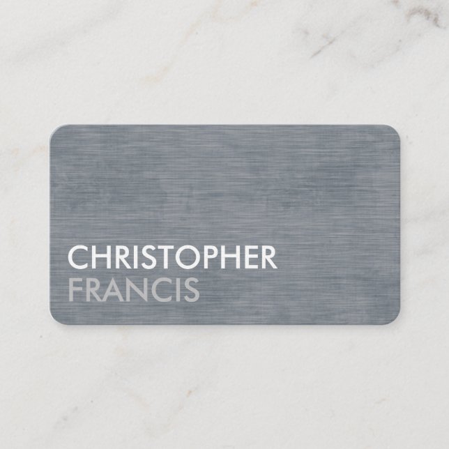 Brushed silver customizable business cards (Front)