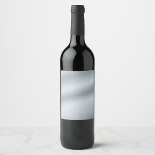 Brushed Silver Elegant Faux Metal Background Wine Label