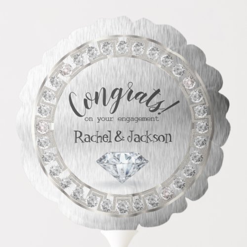 Brushed Silver Engagement Party Balloon