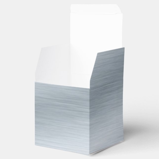 Brushed Silver Look Background Art Favor Boxes (Opened)